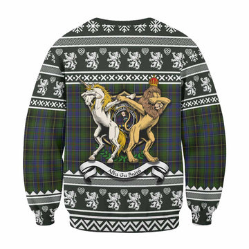 MacInnes (McInnes) Clan Tartan Crest Christmas Sweatshirt Coat of Arms Funny Style