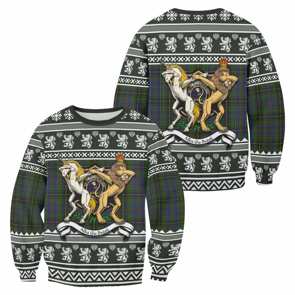 MacInnes (McInnes) Clan Tartan Crest Christmas Sweatshirt Coat of Arms Funny Style - Tartan Vibes Clothing
