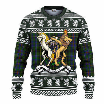 MacInnes (McInnes) Clan Tartan Crest Christmas Ugly Sweater Coat of Arms Funny Style