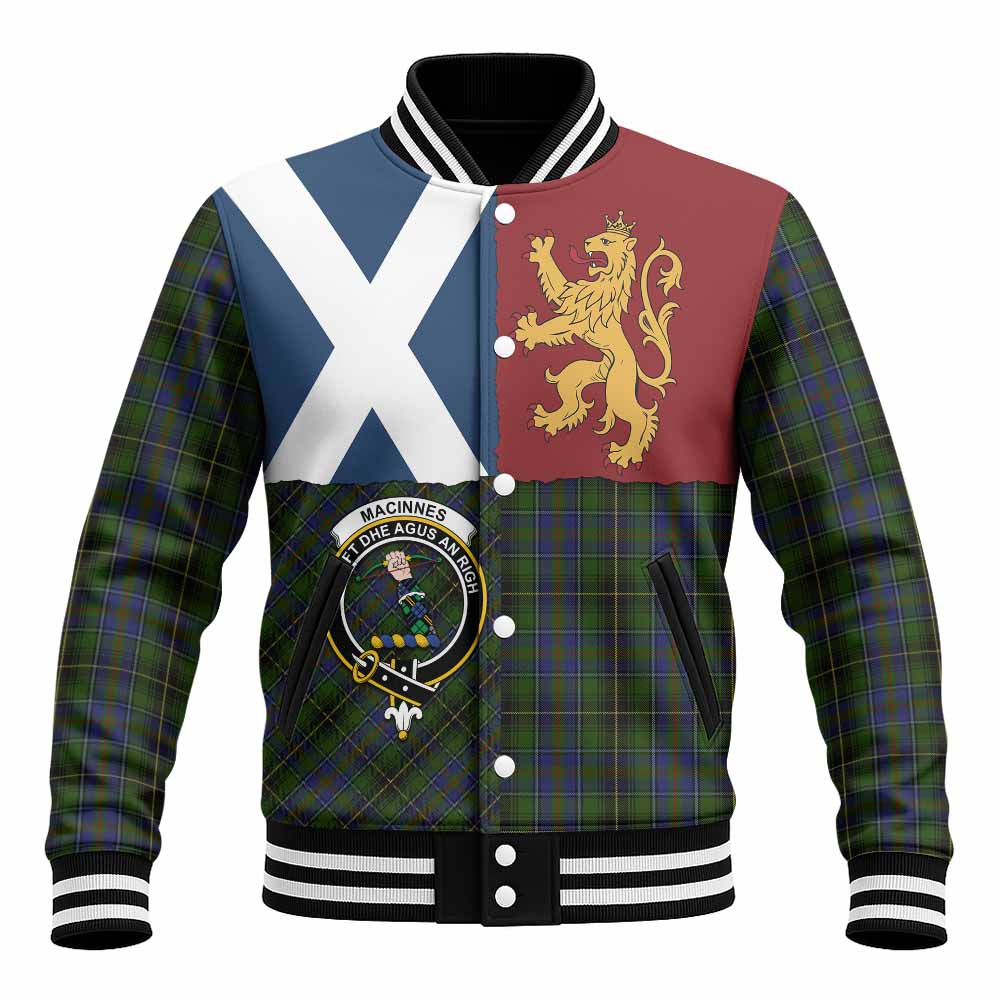 MacInnes (McInnes) Crest Tartan Baseball Jacket with Lion Rampant Saltire Style