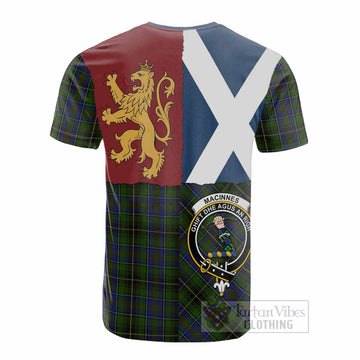 MacInnes (McInnes) Crest Tartan Cotton T-shirt with Lion Rampant Saltire Style