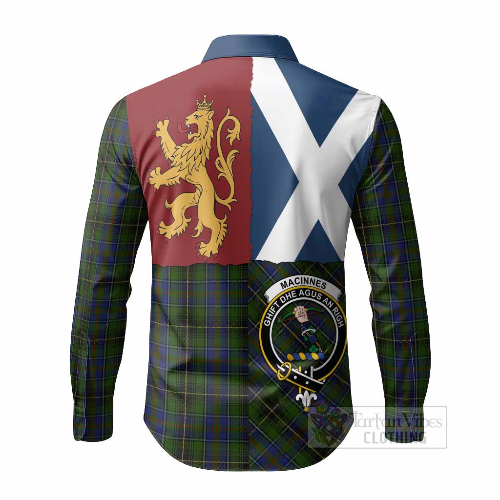 MacInnes (McInnes) Crest Tartan Long Sleeve Button Shirts with Lion Rampant Saltire Style