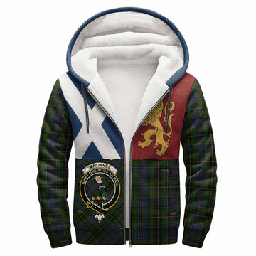 MacInnes (McInnes) Crest Tartan Sherpa Hoodie with Lion Rampant Saltire Style