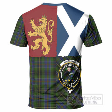 MacInnes (McInnes) Crest Tartan T-Shirt with Lion Rampant Saltire Style