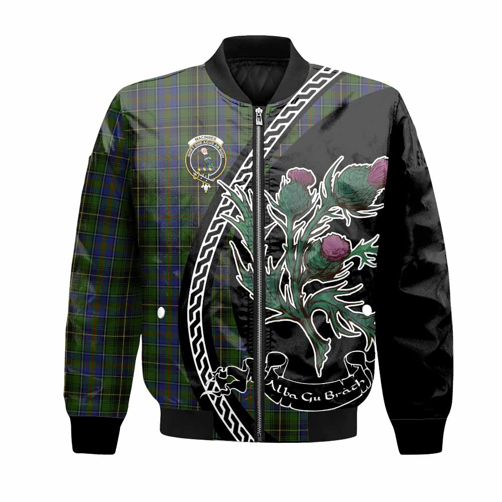 MacInnes (McInnes) Family Crest Tartan Bomber Jacket Alba Thistle Inspired - Tartan Vibes Clothing