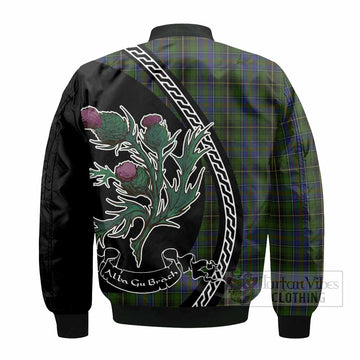 MacInnes (McInnes) Family Crest Tartan Bomber Jacket Alba Thistle Inspired