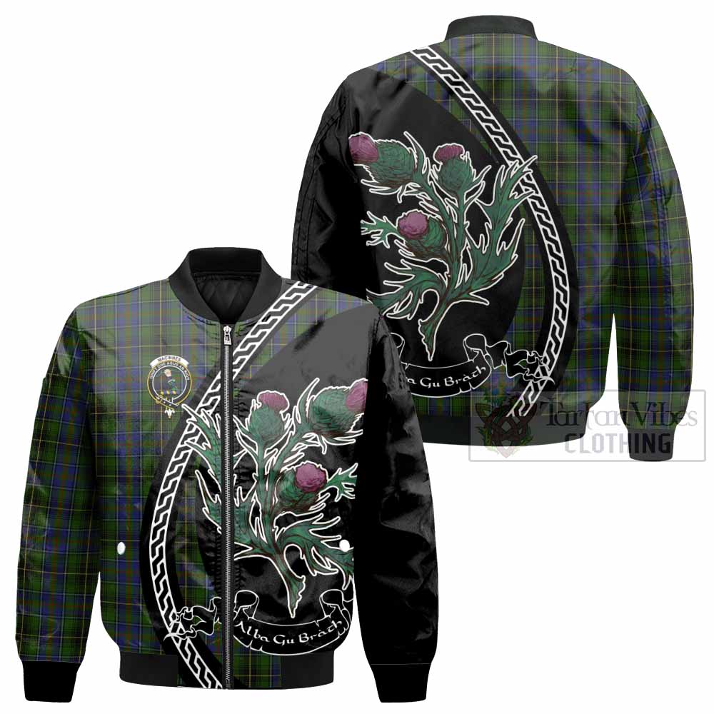 MacInnes (McInnes) Family Crest Tartan Bomber Jacket Alba Thistle Inspired - Tartan Vibes Clothing