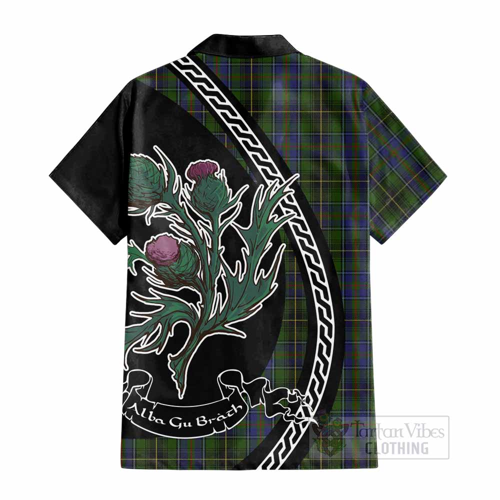 MacInnes (McInnes) Family Crest Tartan Cotton Hawaiian Shirt Alba Thistle Inspired - Tartan Vibes Clothing