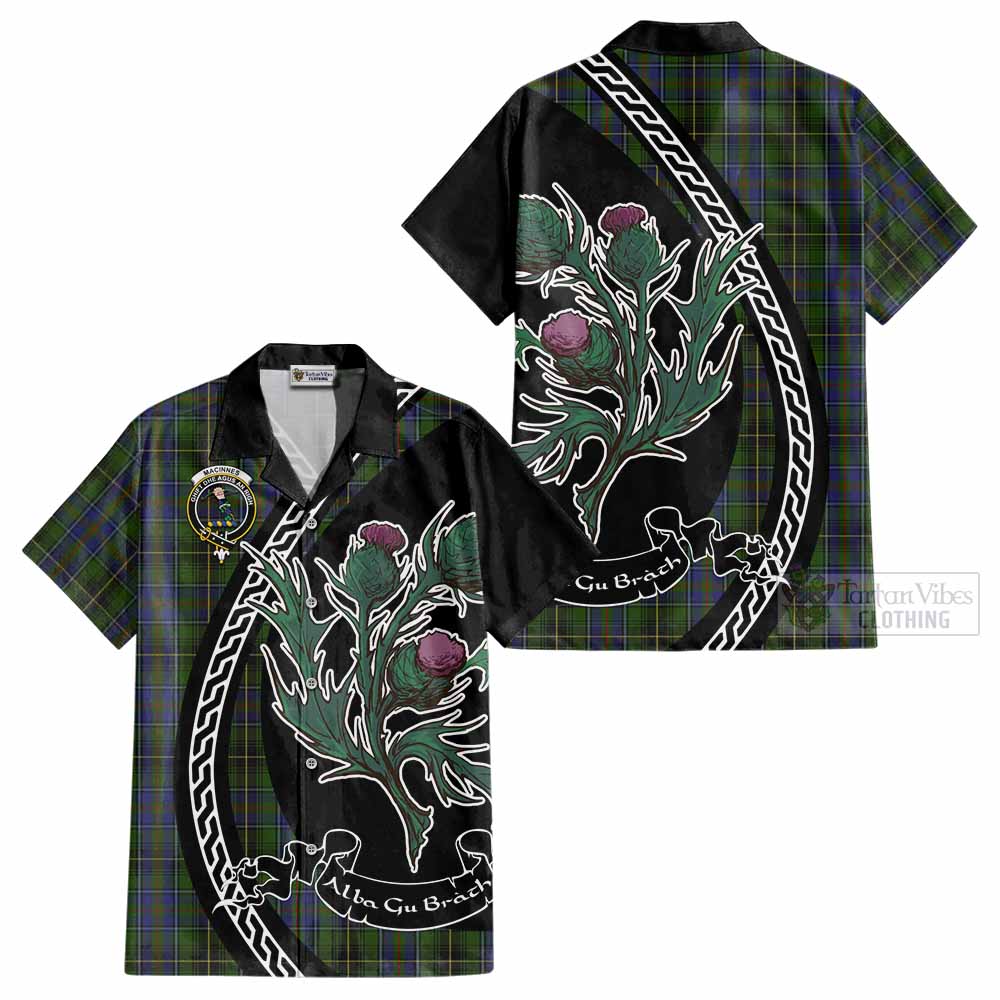 MacInnes (McInnes) Family Crest Tartan Cotton Hawaiian Shirt Alba Thistle Inspired - Tartan Vibes Clothing