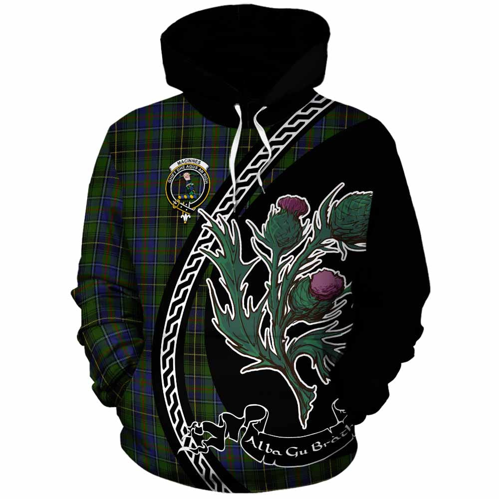 MacInnes (McInnes) Family Crest Tartan Cotton Hoodie Alba Thistle Inspired - Tartan Vibes Clothing