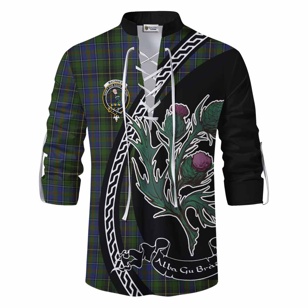 MacInnes (McInnes) Family Crest Tartan Ghillie Shirt Alba Thistle Inspired - Tartan Vibes Clothing