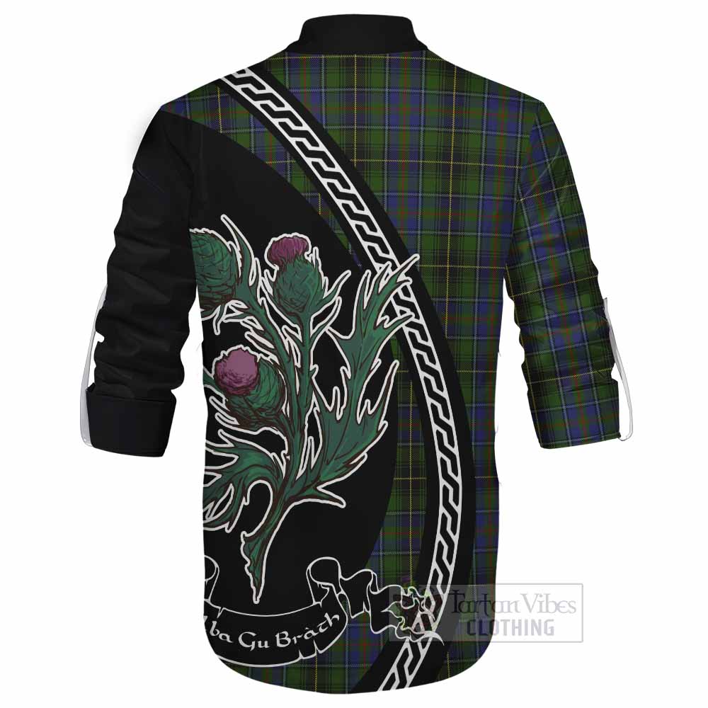 MacInnes (McInnes) Family Crest Tartan Ghillie Shirt Alba Thistle Inspired - Tartan Vibes Clothing