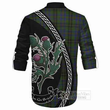 MacInnes (McInnes) Family Crest Tartan Ghillie Shirt Alba Thistle Inspired
