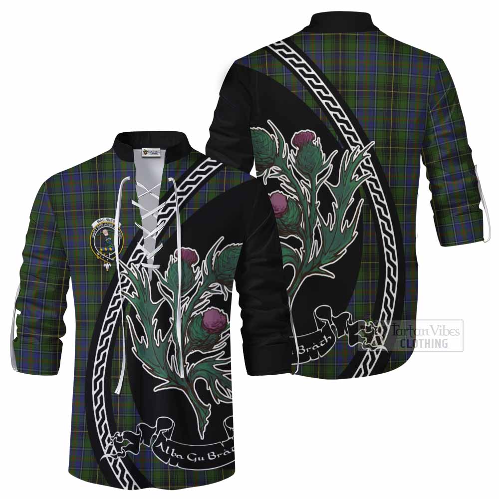 MacInnes (McInnes) Family Crest Tartan Ghillie Shirt Alba Thistle Inspired - Tartan Vibes Clothing