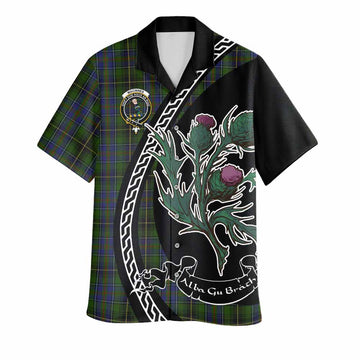 MacInnes (McInnes) Family Crest Tartan Hawaiian Shirt Alba Thistle Inspired
