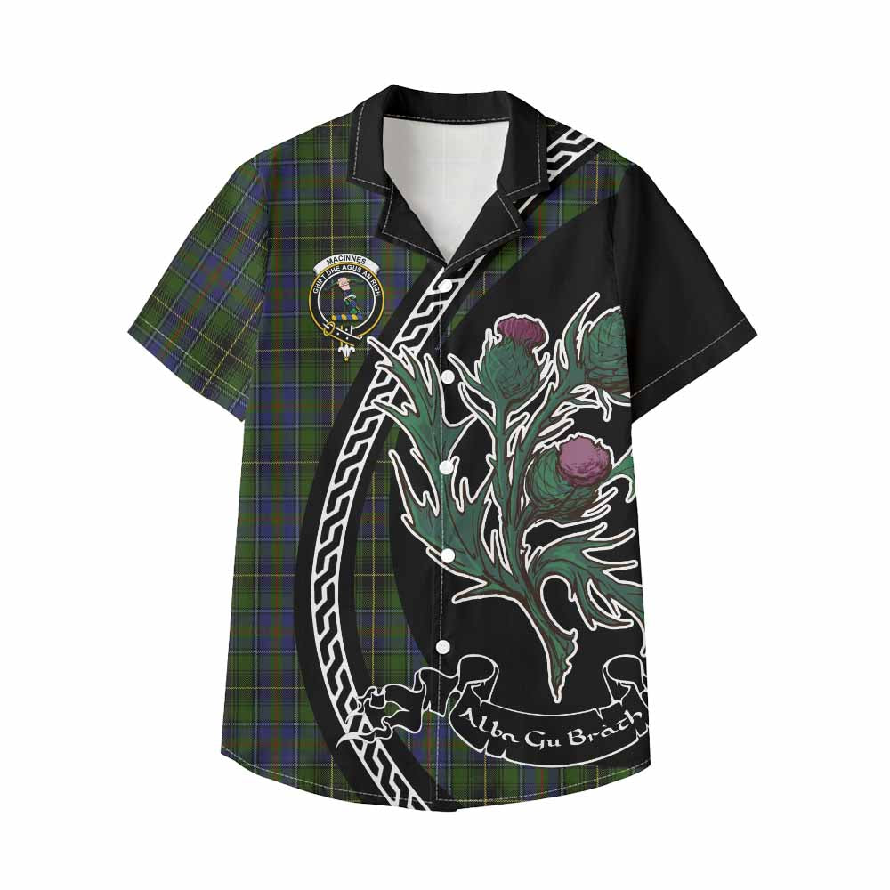 MacInnes (McInnes) Family Crest Tartan Kid Hawaiian Shirt Alba Thistle Inspired - Tartan Vibes Clothing