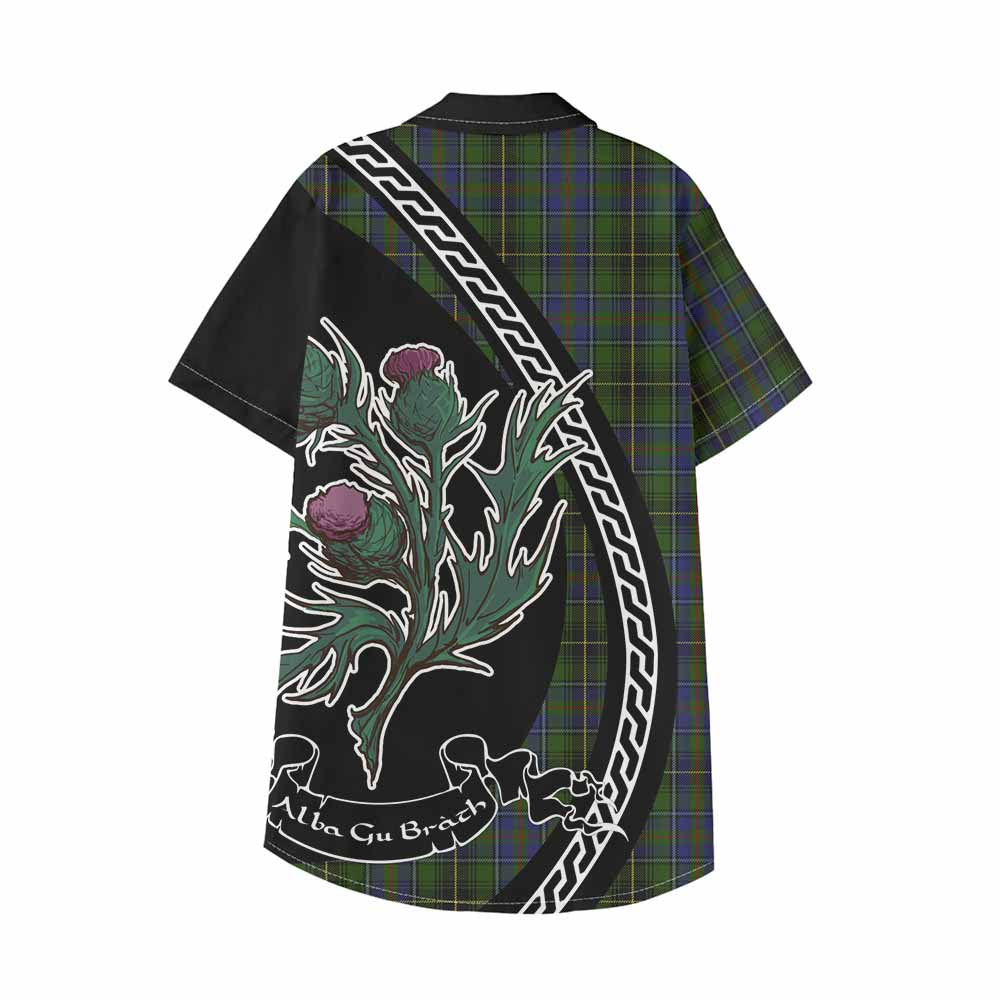 MacInnes (McInnes) Family Crest Tartan Kid Hawaiian Shirt Alba Thistle Inspired - Tartan Vibes Clothing