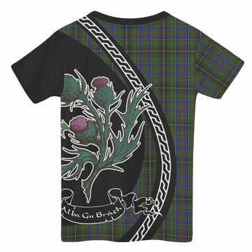 MacInnes (McInnes) Family Crest Tartan Kid T-shirt Alba Thistle Inspired
