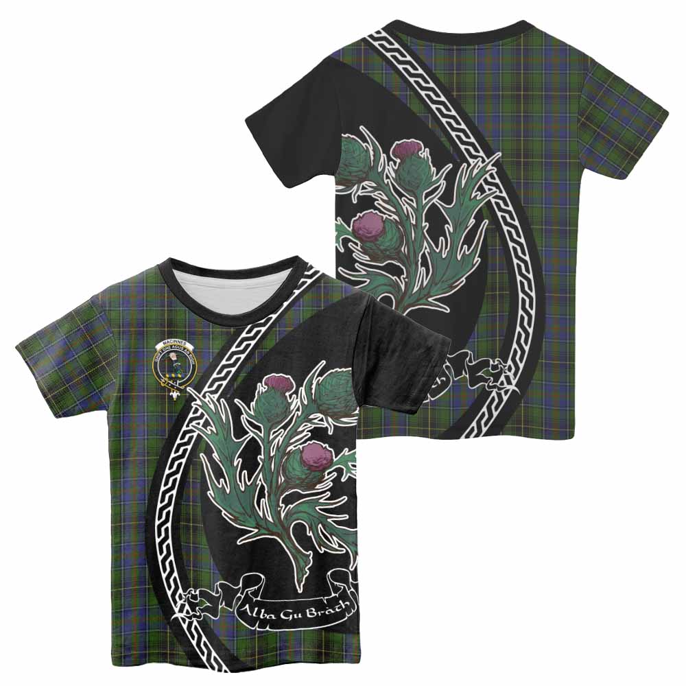 MacInnes (McInnes) Family Crest Tartan Kid T-shirt Alba Thistle Inspired - Tartan Vibes Clothing