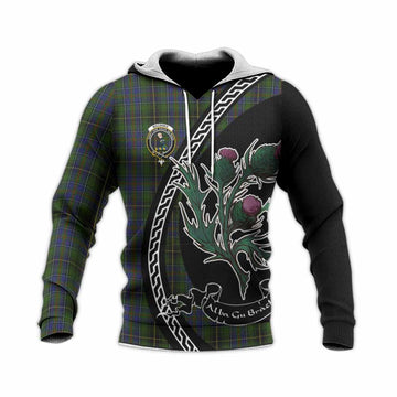 MacInnes (McInnes) Family Crest Tartan Knitted Hoodie Alba Thistle Inspired