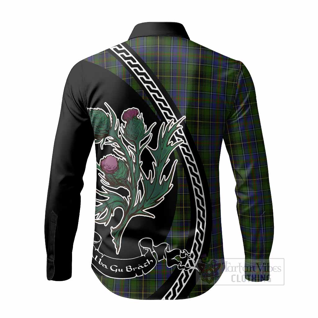 MacInnes (McInnes) Family Crest Tartan Long Sleeve Button Shirts Alba Thistle Inspired - Tartan Vibes Clothing