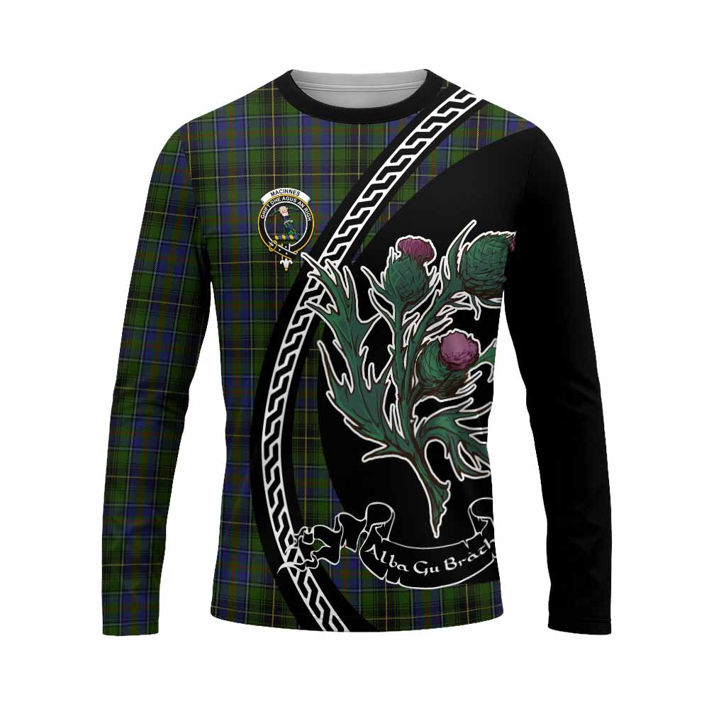 MacInnes (McInnes) Family Crest Tartan Long Sleeve T-Shirt Alba Thistle Inspired - Tartan Vibes Clothing