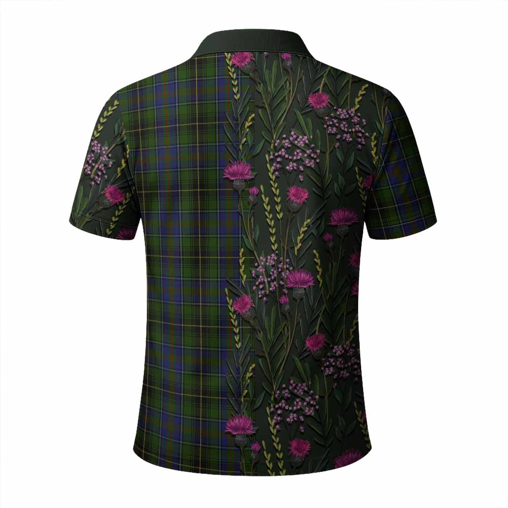 MacInnes (McInnes) Family Crest Tartan Polo Shirt Scottish Thistle Flower Pattern Half Style - Tartan Vibes Clothing
