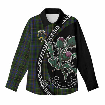 MacInnes (McInnes) Family Crest Tartan Women Casual Shirt Alba Thistle Inspired - Tartan Vibes Clothing