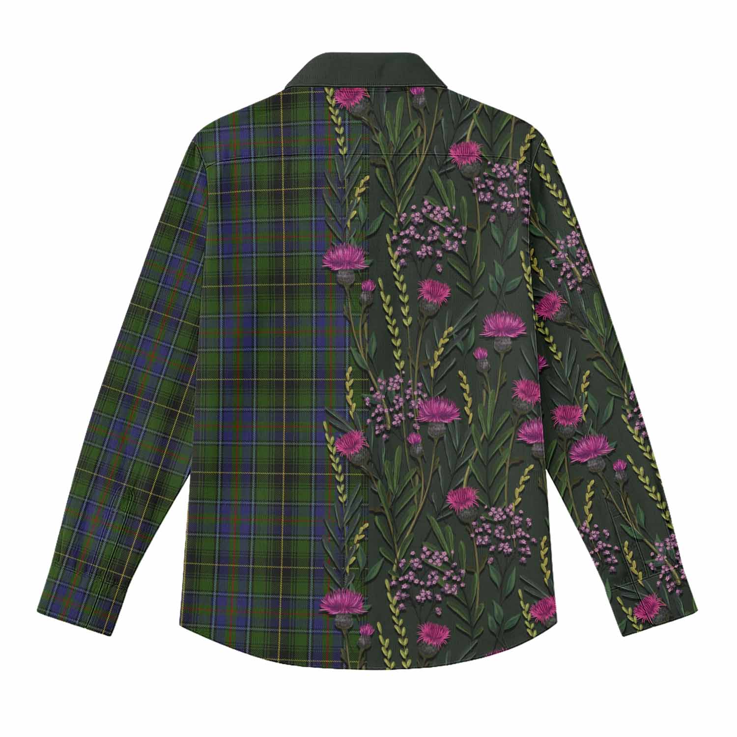 MacInnes (McInnes) Family Crest Tartan Women Casual Shirt Scottish Thistle Flower Pattern Half Style - Tartan Vibes Clothing