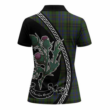 MacInnes (McInnes) Family Crest Tartan Women Polo Shirt Alba Thistle Inspired