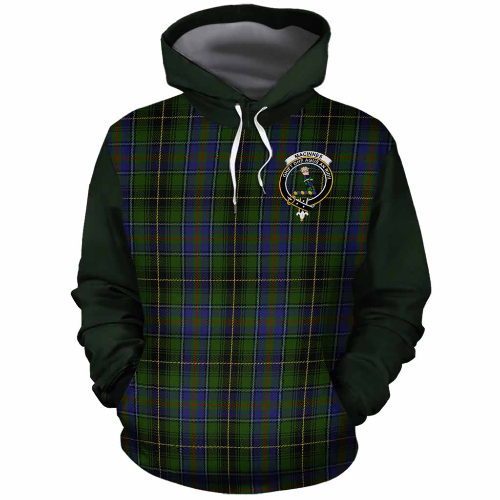 MacInnes (McInnes) Tartan Accent Cotton Hoodie with Family Crest