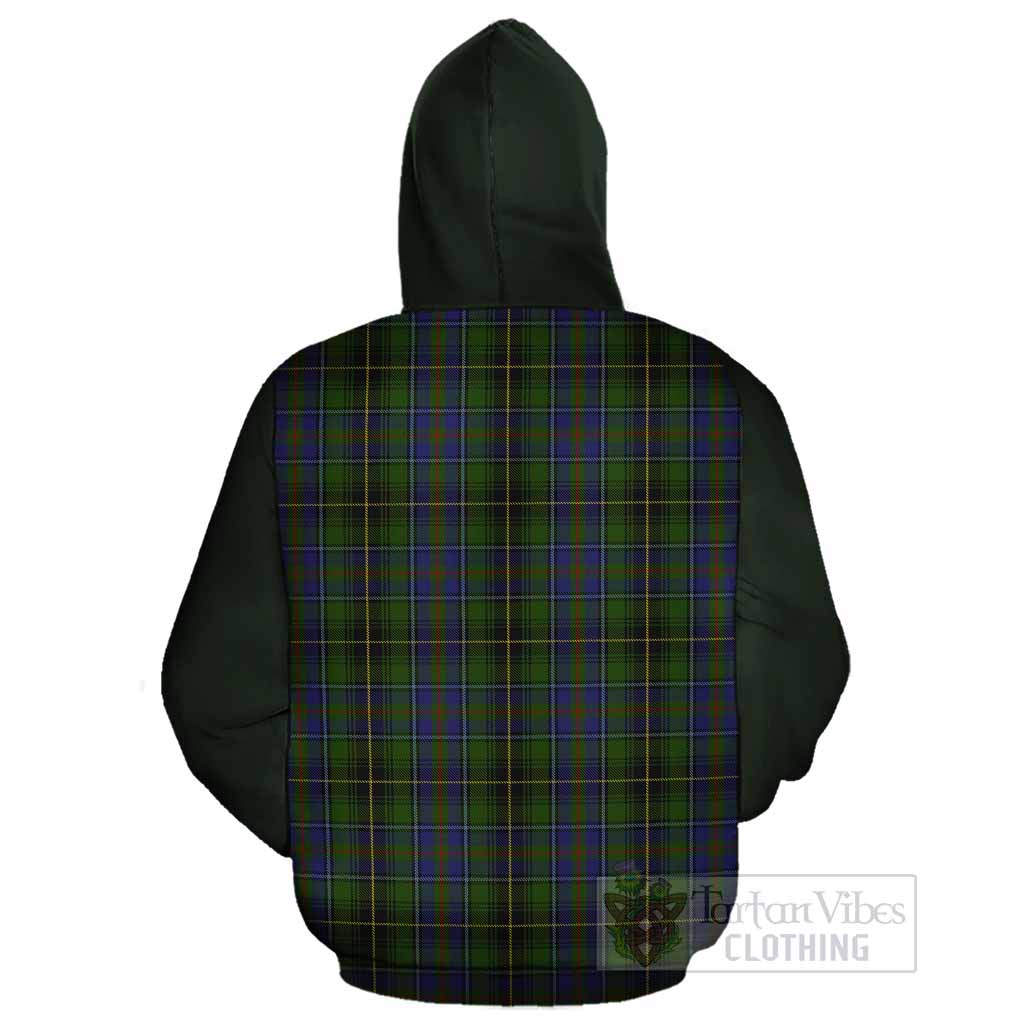 MacInnes (McInnes) Tartan Accent Cotton Hoodie with Family Crest