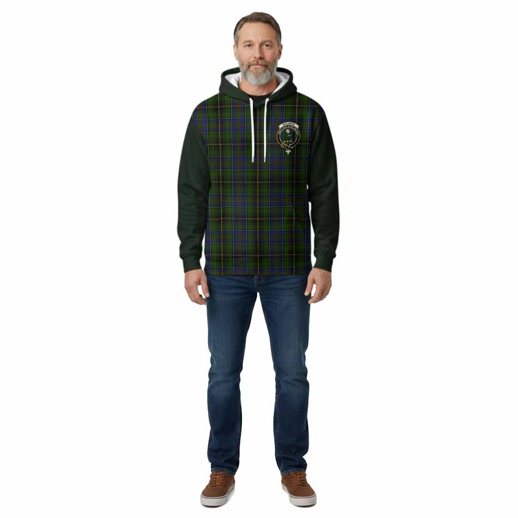 MacInnes (McInnes) Tartan Accent Cotton Hoodie with Family Crest
