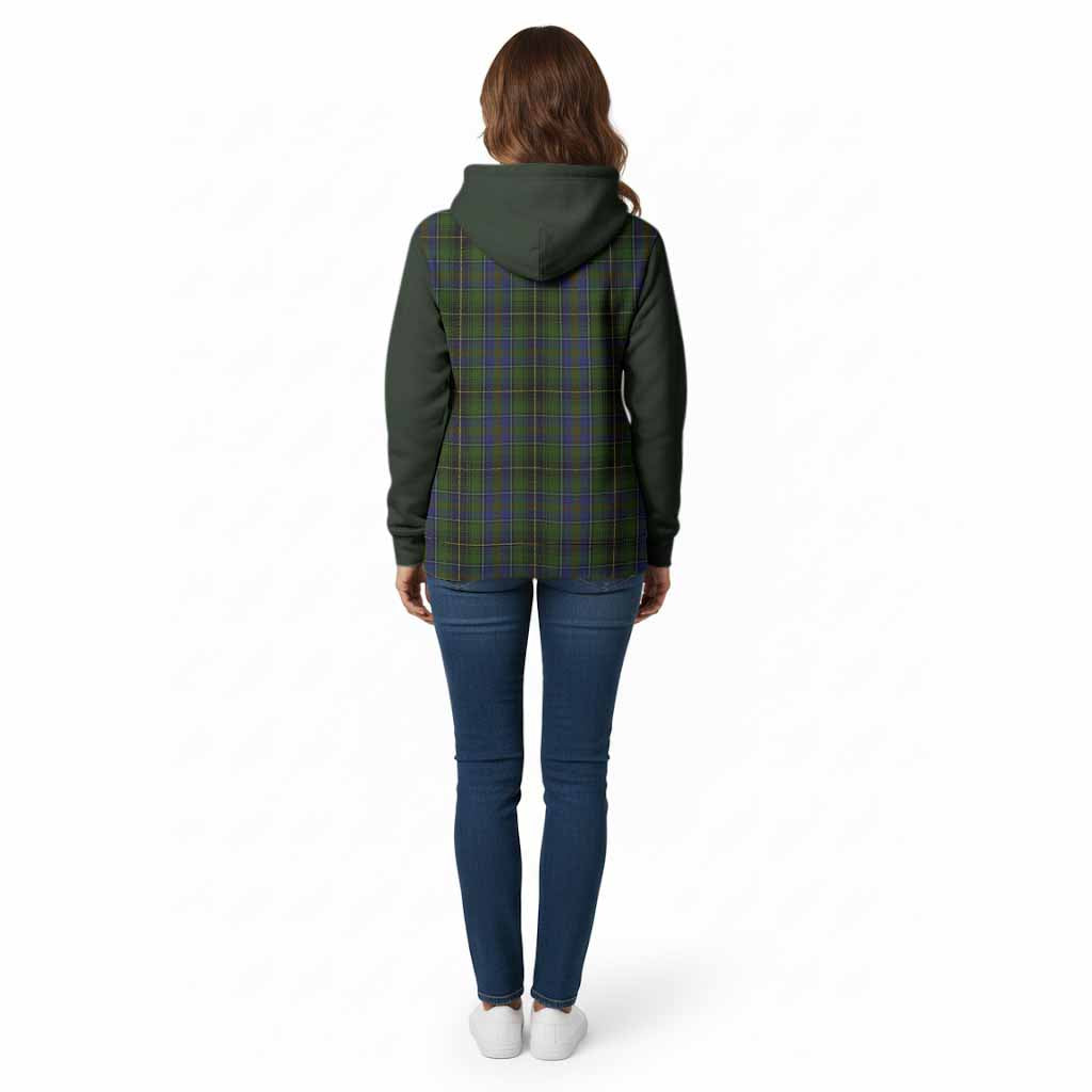 MacInnes (McInnes) Tartan Accent Cotton Hoodie with Family Crest