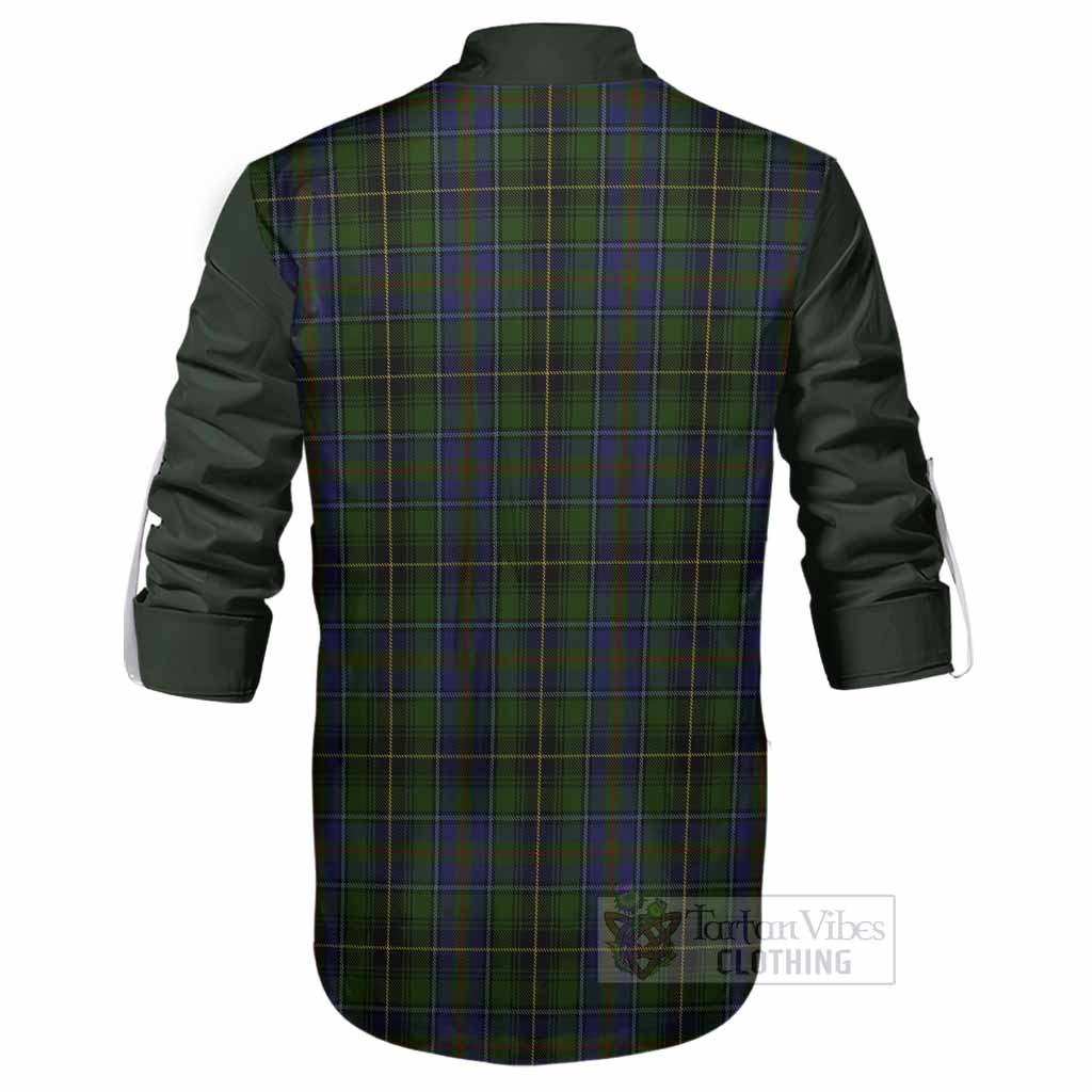 MacInnes (McInnes) Tartan Accent Ghillie Shirt with Family Crest