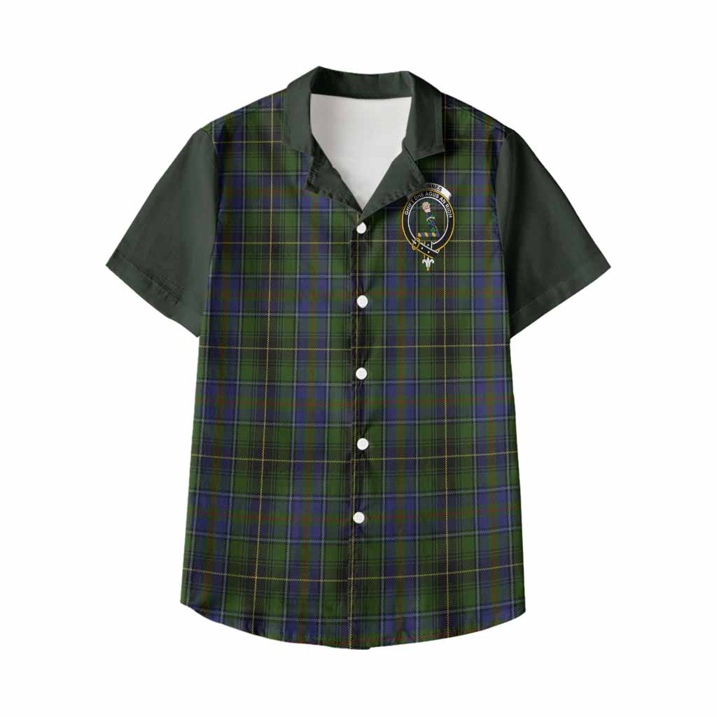 MacInnes (McInnes) Tartan Accent Kid Hawaiian Shirt with Family Crest