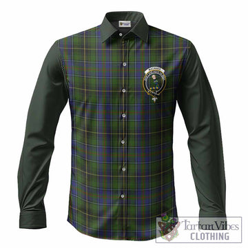 MacInnes (McInnes) Tartan Accent Long Sleeve Button Shirts with Family Crest