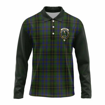 MacInnes (McInnes) Tartan Accent Long Sleeve Polo Shirt with Family Crest