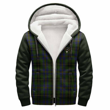 MacInnes (McInnes) Tartan Accent Sherpa Hoodie with Family Crest