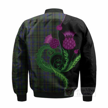 MacInnes (McInnes) Tartan Bomber Jacket Traditional Scottish Thistle