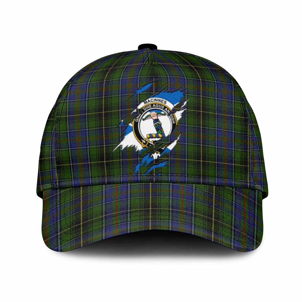 MacInnes (McInnes) Tartan Classic Cap with Family Crest In Me Style