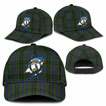 MacInnes (McInnes) Tartan Classic Cap with Family Crest In Me Style