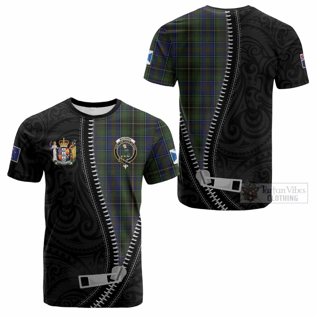 MacInnes (McInnes) Tartan Cotton T-shirt New Zealand Pattern Unique Zipper Stylized