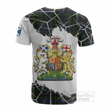 MacInnes (McInnes) Tartan Cotton T-shirt with Family Crest and Lion Rampant Grunge Style