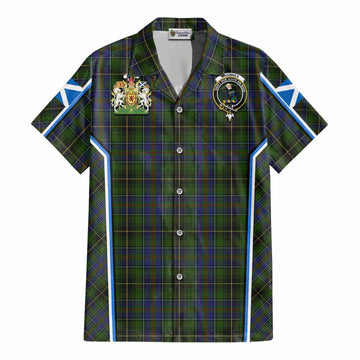 MacInnes (McInnes) Tartan Crest Cotton Hawaiian Shirt Scotland Coat of Arm Flag Style - Tartan Vibes Clothing