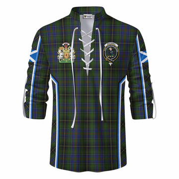 MacInnes (McInnes) Tartan Crest Ghillie Kilt Shirt Scotland Coat of Arm Flag Style