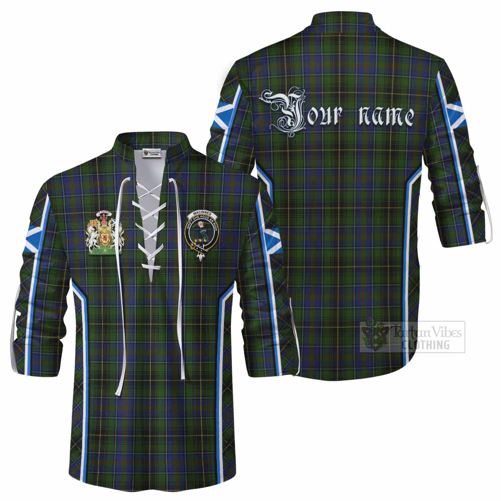 MacInnes (McInnes) Tartan Crest Ghillie Kilt Shirt Scotland Coat of Arm Flag Style - Tartan Vibes Clothing