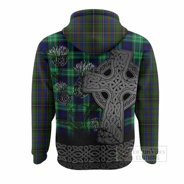 MacInnes (McInnes) Tartan Crest Hoodie Grunge Celtic Cross Scottish Thistle