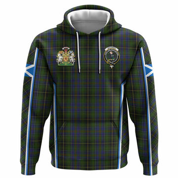 MacInnes (McInnes) Tartan Crest Hoodie Scotland Coat of Arm Flag Style