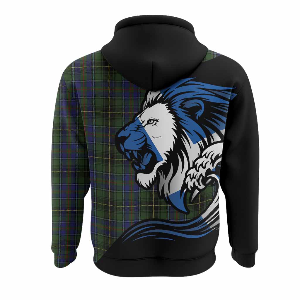 MacInnes (McInnes) Tartan Crest Hoodie Scottish Golden Lions Wave Flow
